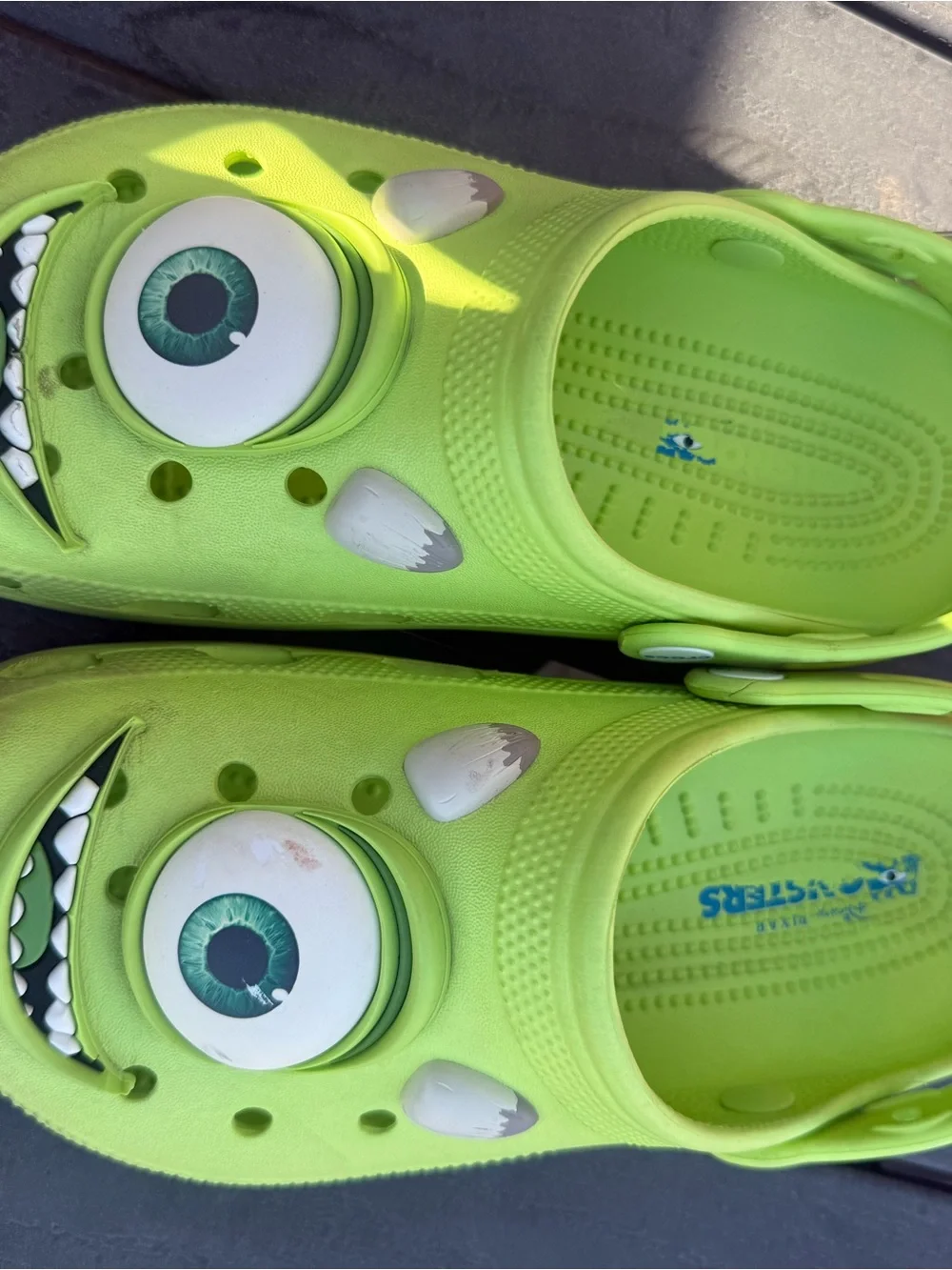 CROCS Neon Green Monster Inc Slip-On Clogs